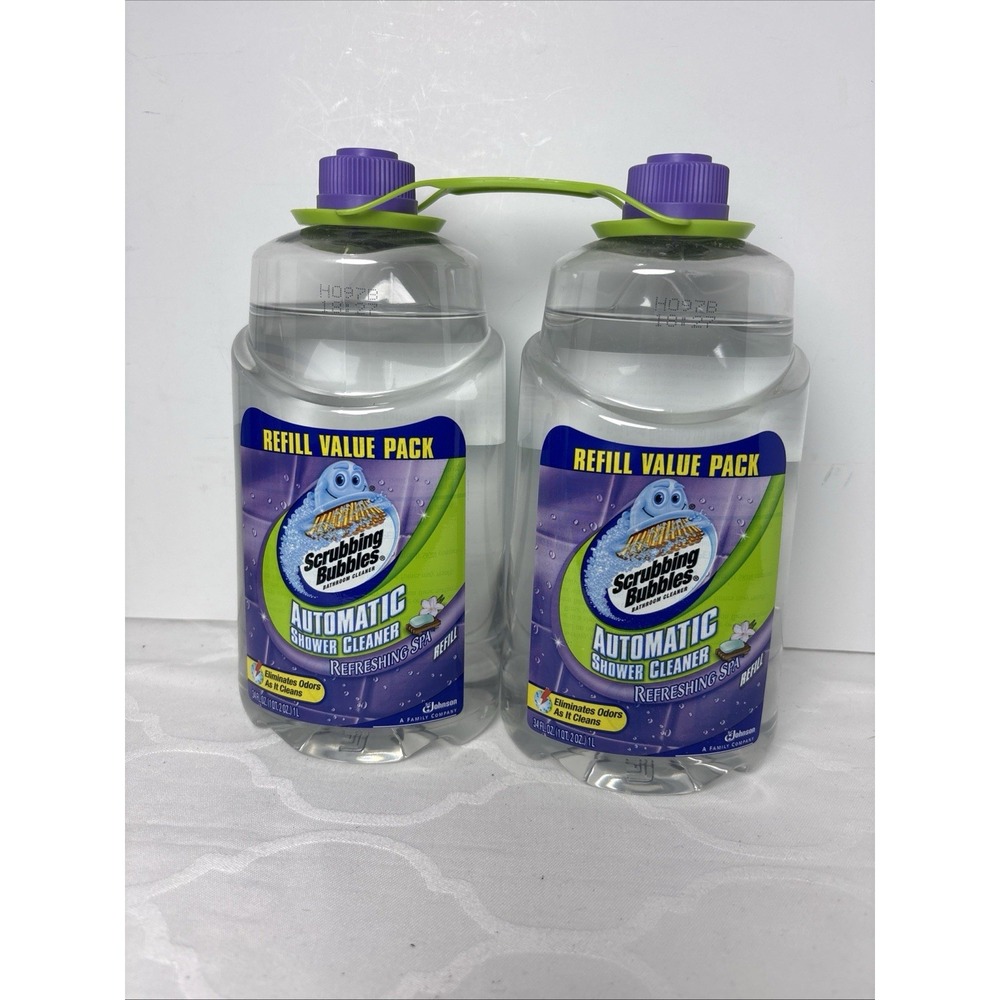 Scrubbing Bubbles Automatic Shower Cleaner Refill 2 Bottles Refreshing Spa 34 oz